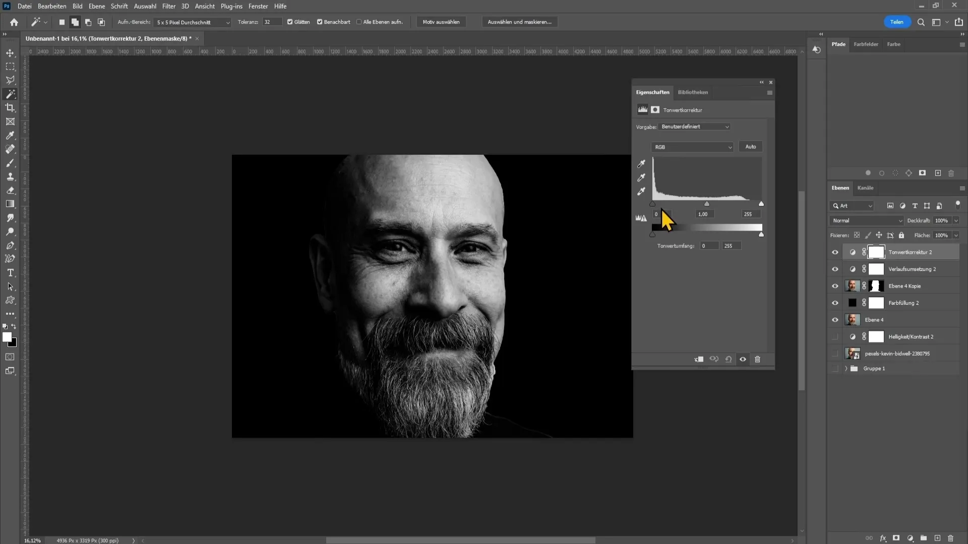 Dramatic low-key effect in Photoshop