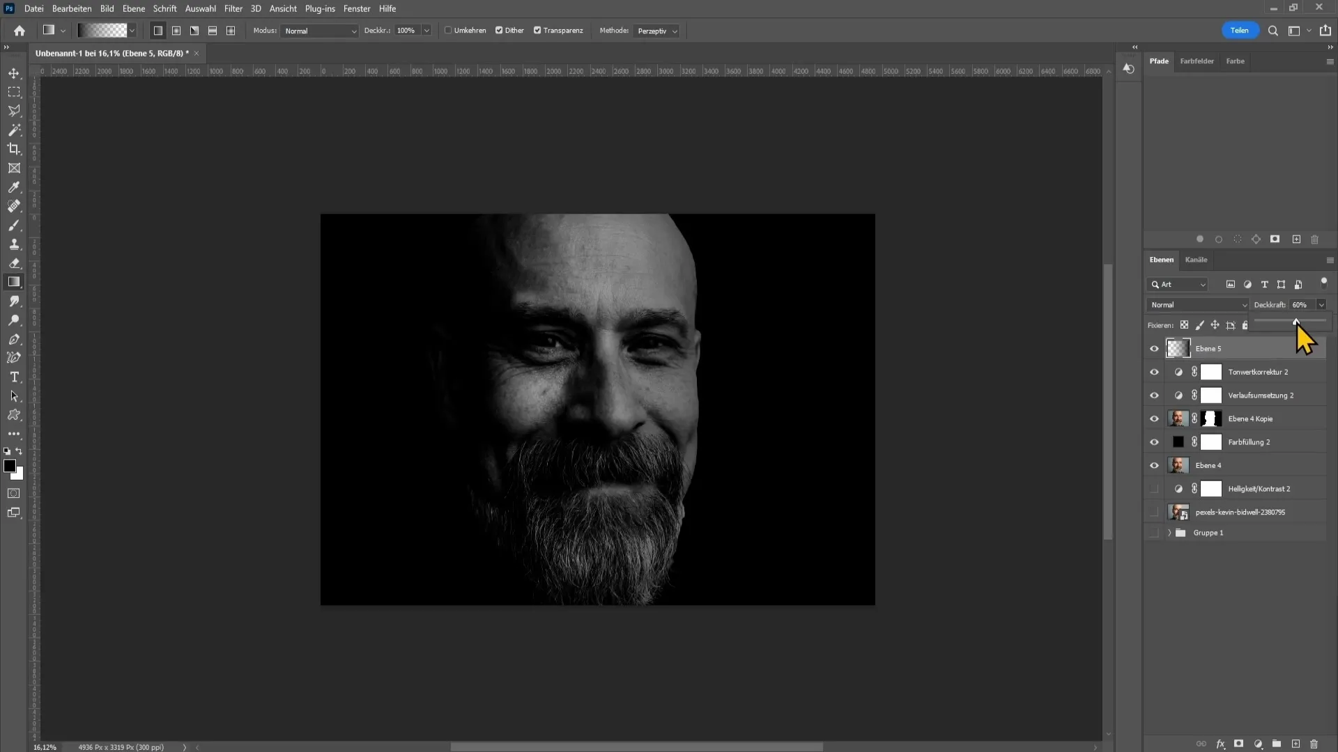 Dramatic low-key effect in Photoshop