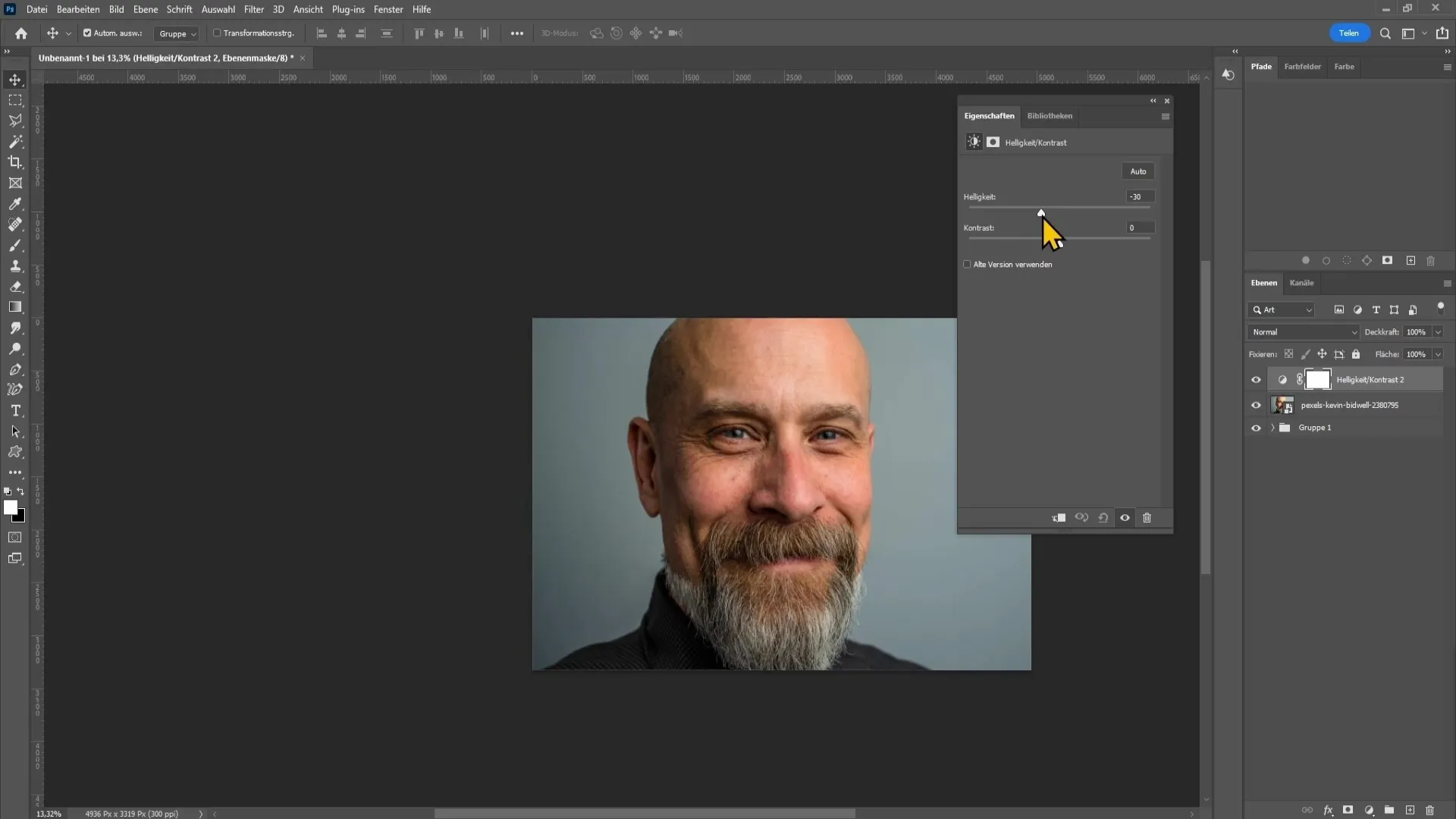 Dramatic low-key effect in Photoshop