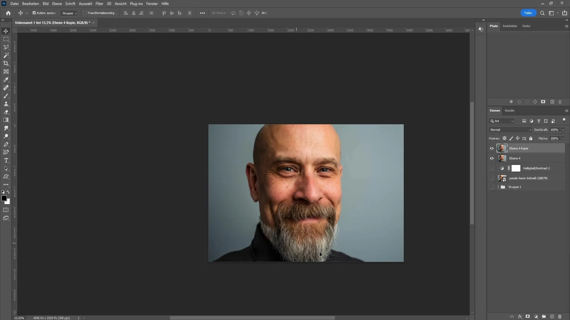 Dramatic low-key effect in Photoshop