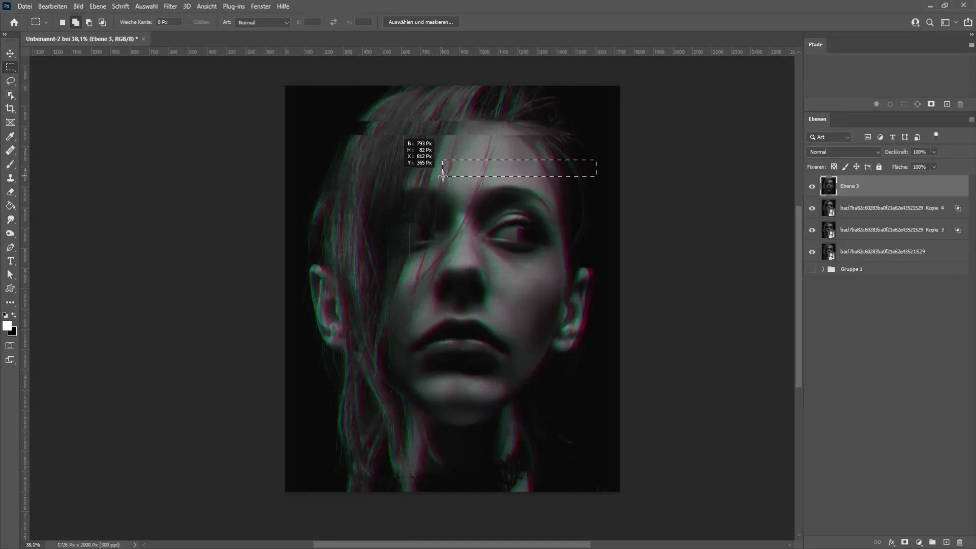 Create your individual glitch effect in Photoshop