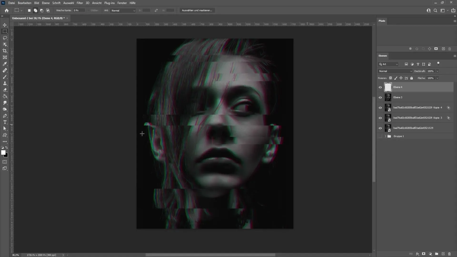 Create your individual glitch effect in Photoshop