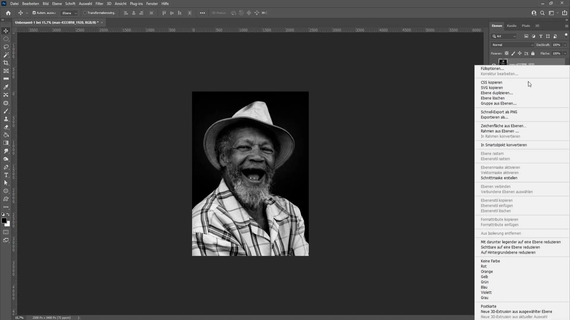 Pewarnaan kreatif gambar hitam putih di Photoshop