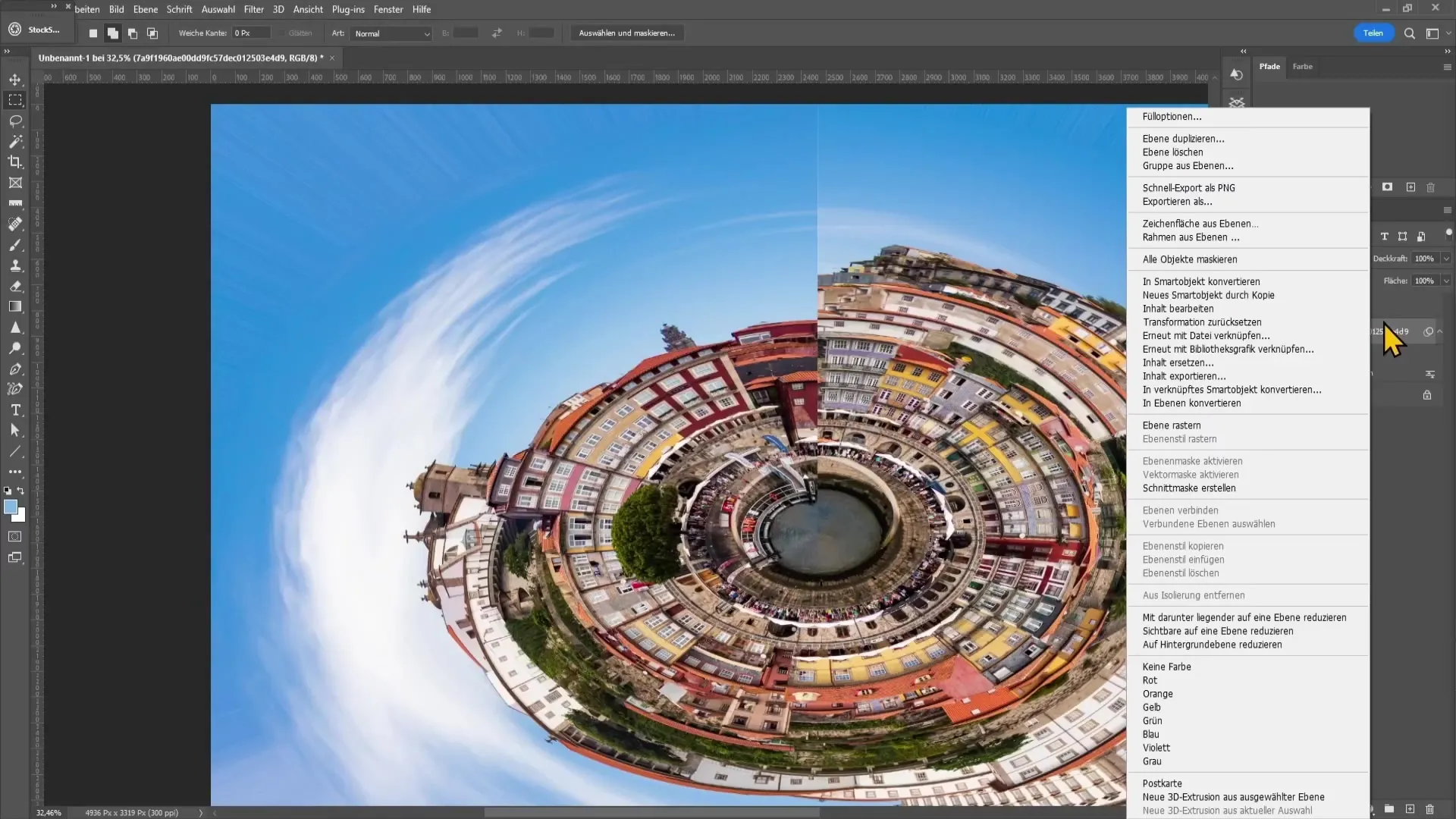 Efecto Planeta enano en Photoshop - Instrucciones simples