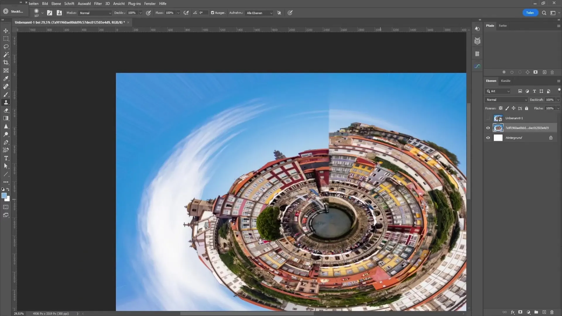 Efecto planeta enano en Photoshop - Instrucciones sencillas