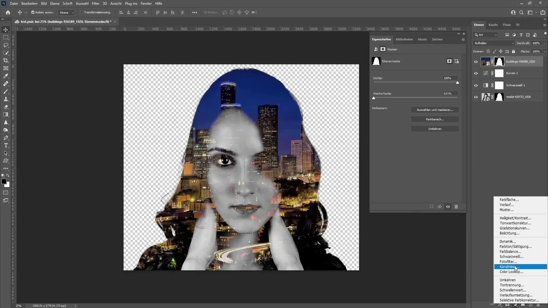 Penggabungan dua gambar di Photoshop dengan mudah