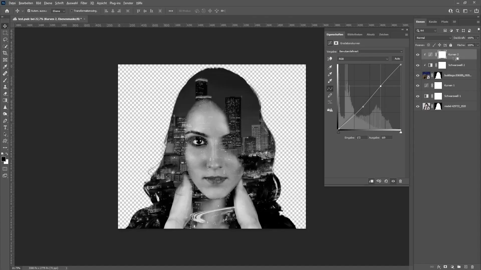 Penggabungan dua gambar di Photoshop dengan mudah