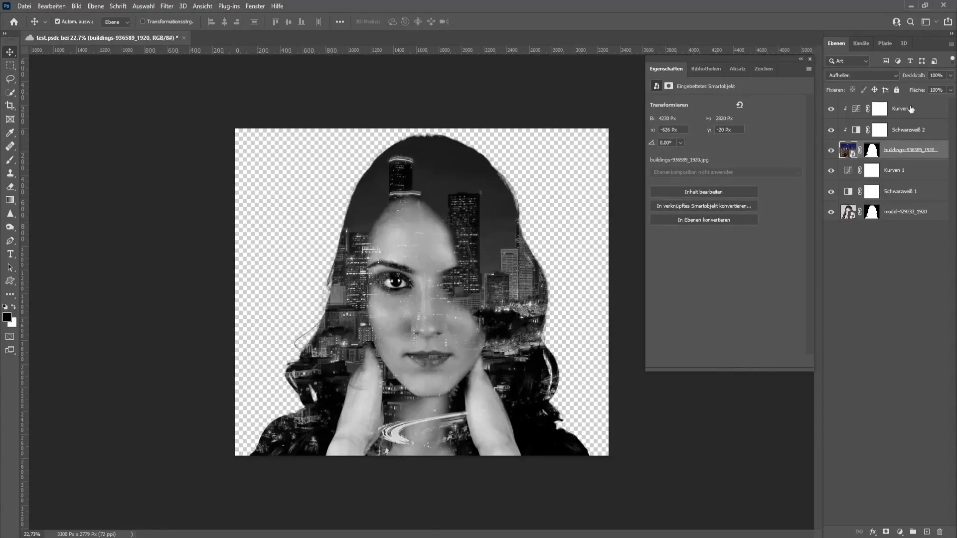 Penggabungan dua gambar di Photoshop menjadi lebih mudah