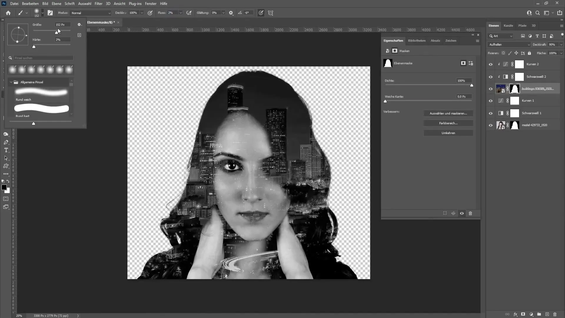 Penggabungan dua gambar di Photoshop yang mudah dilakukan