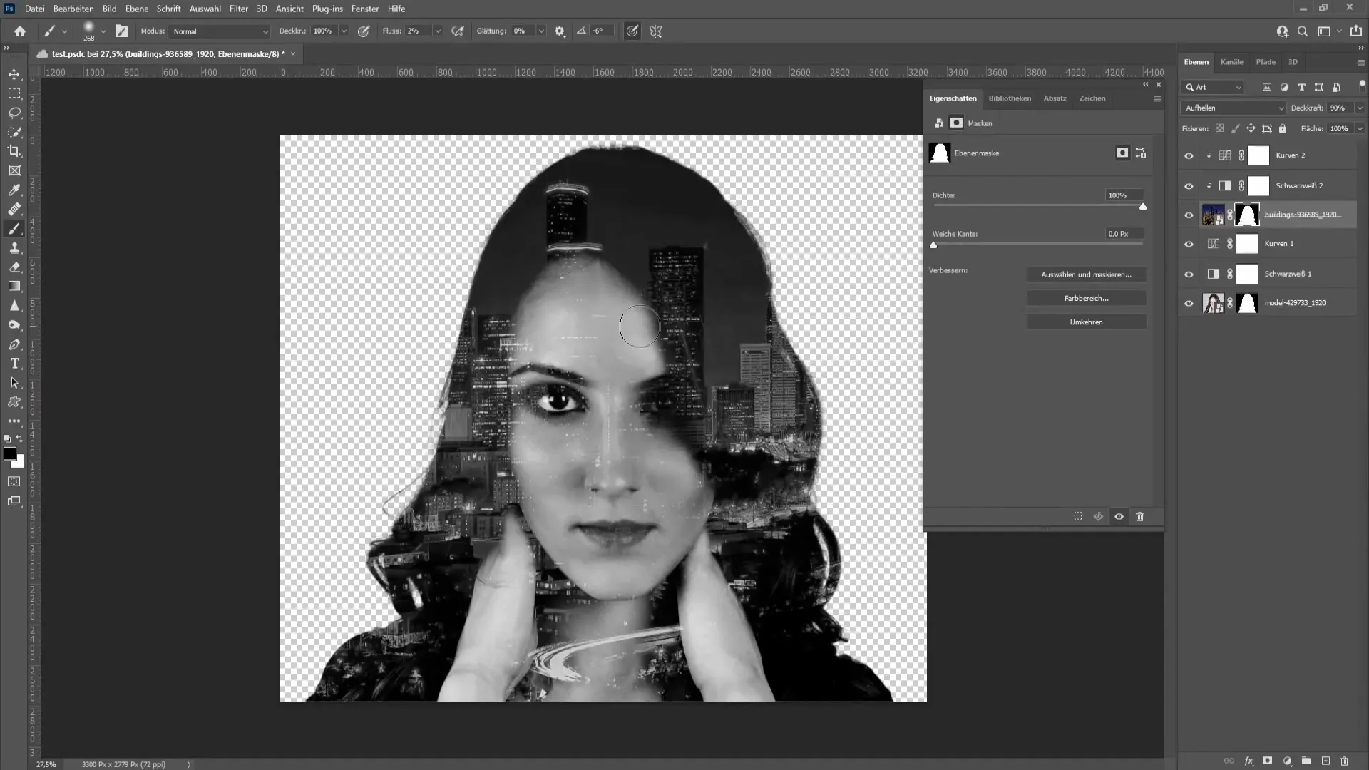 Blending of two images in Photoshop made easy