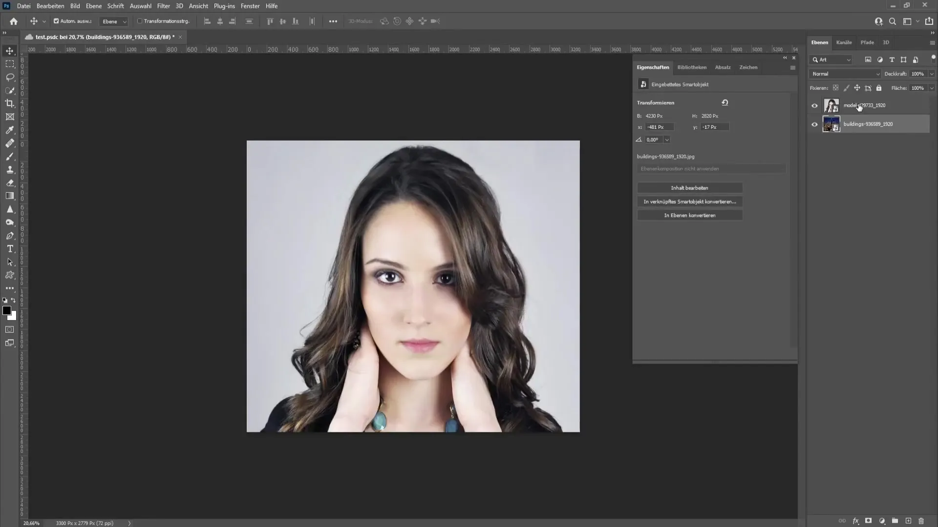 Penggabungan dua gambar di Photoshop dengan mudah