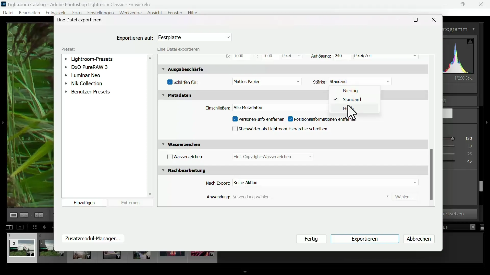 Memperjelas gambar secara optimal di Adobe Lightroom - panduan langkah demi langkah Anda