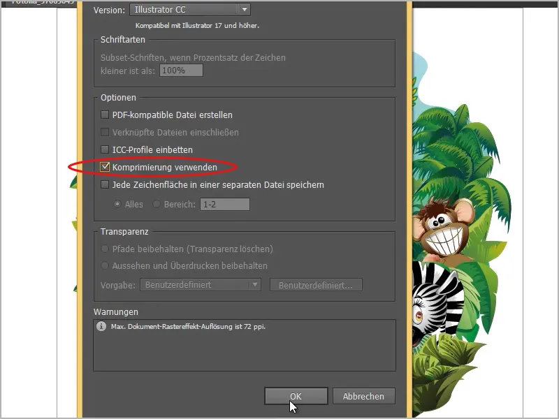 Menyimpan file Illustrator dalam ukuran yang lebih kecil