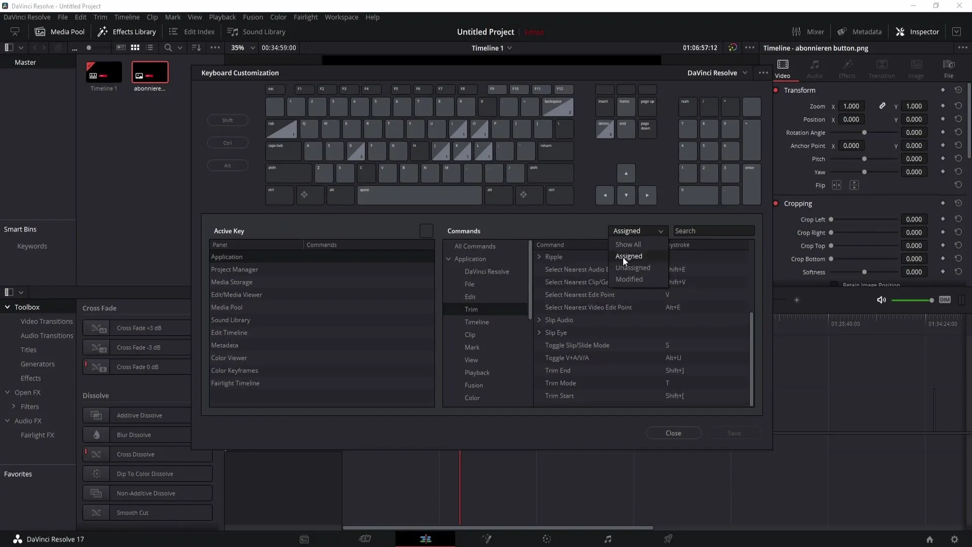 Setting up keyboard shortcuts in DaVinci Resolve made easy