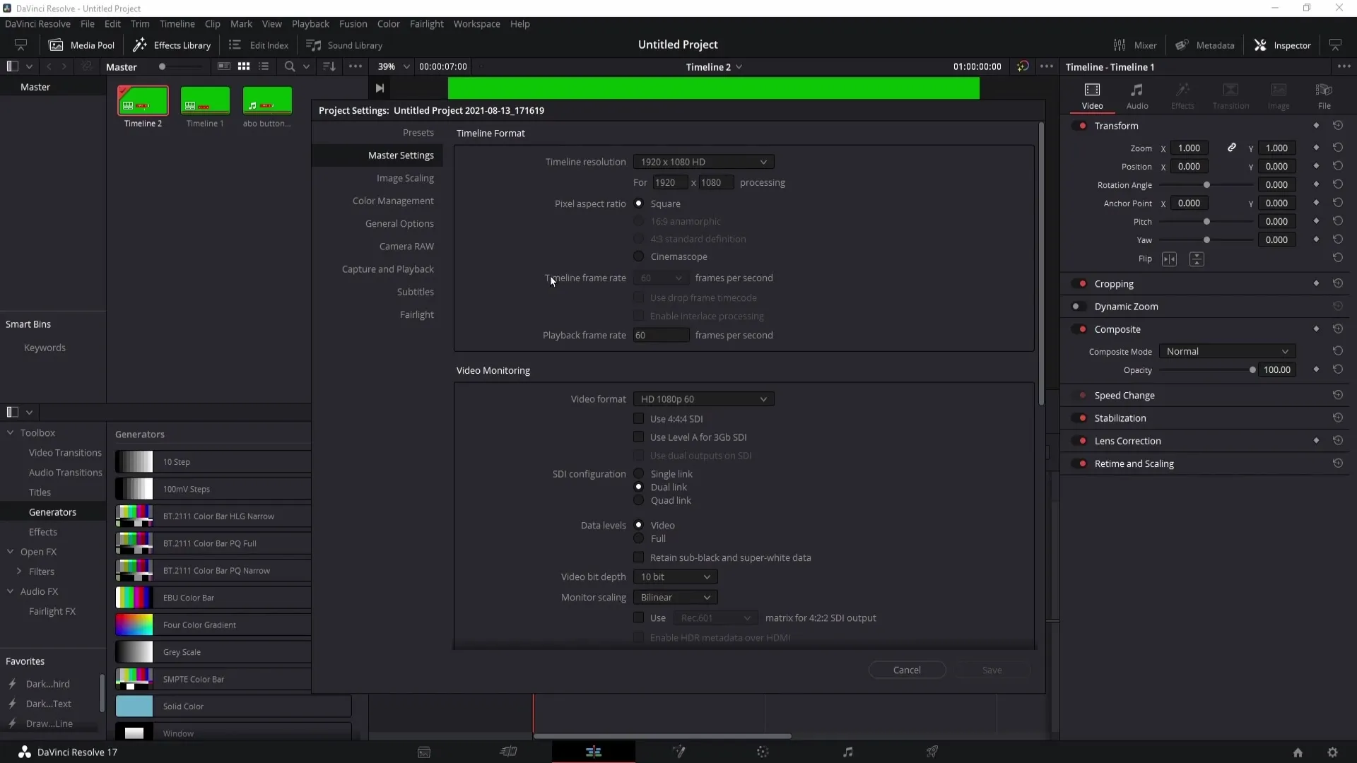 DaVinci Resolve: Framerate effektiv anpassen