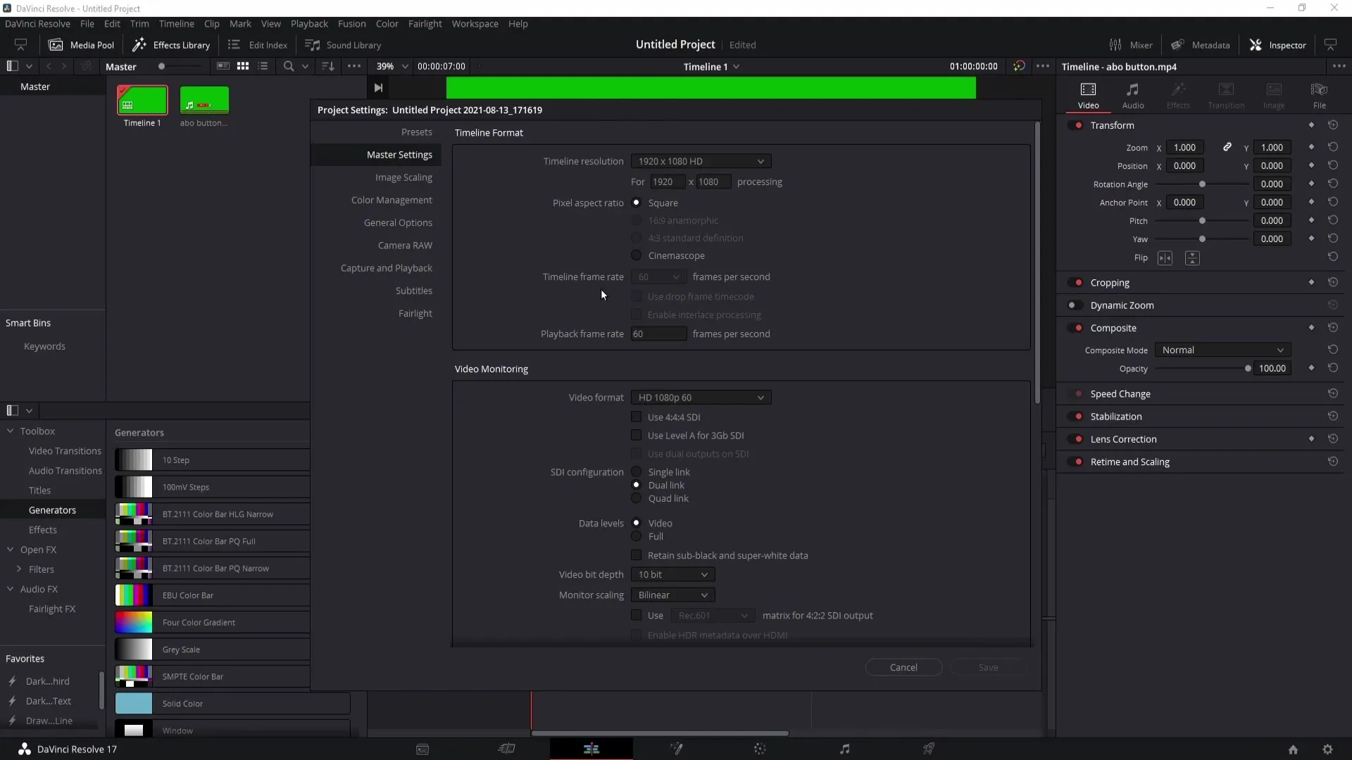 Menyesuaikan frame rate secara efektif menggunakan DaVinci Resolve