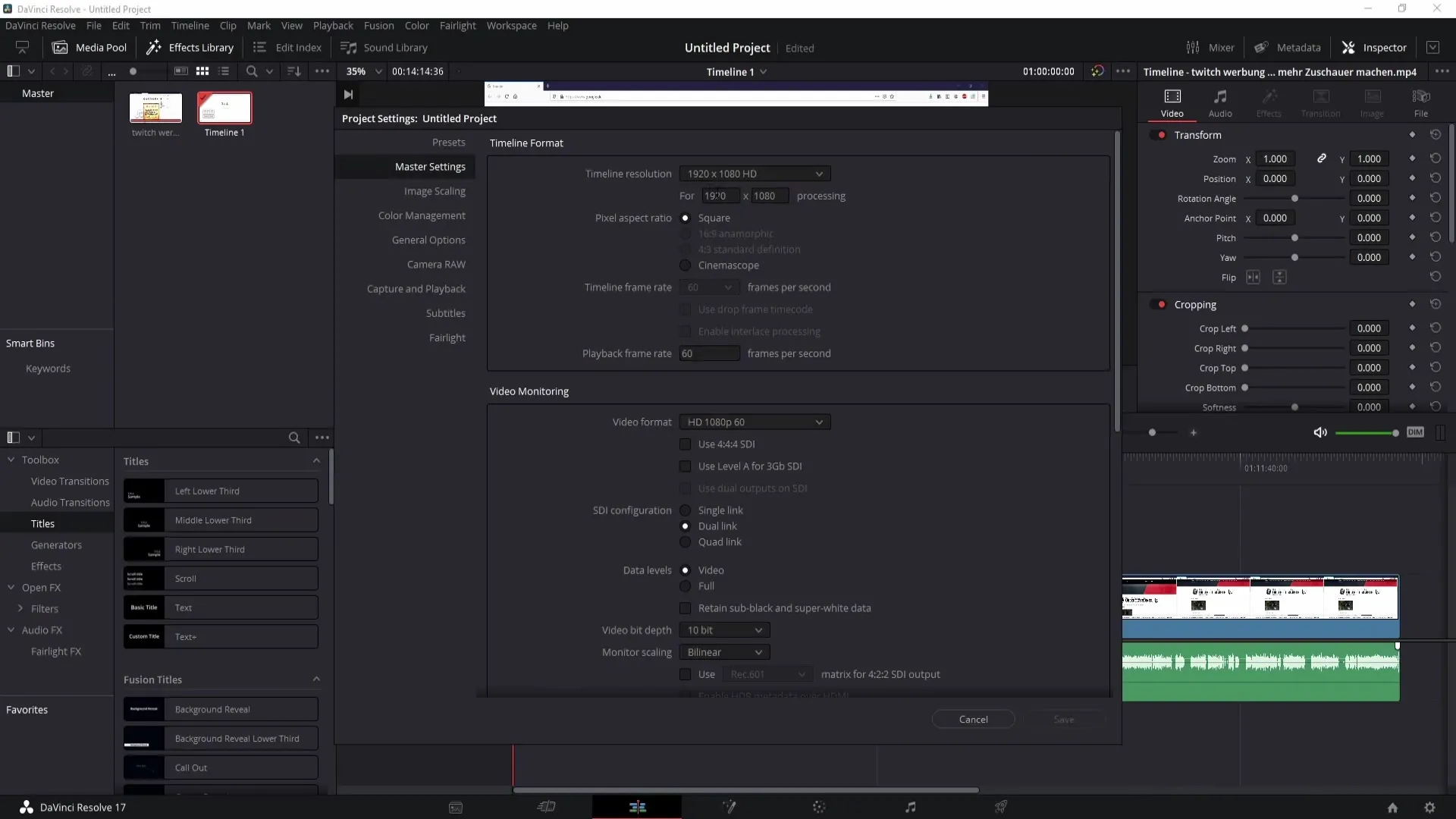 Instructions pour créer un format 9 sur 16 dans DaVinci Resolve