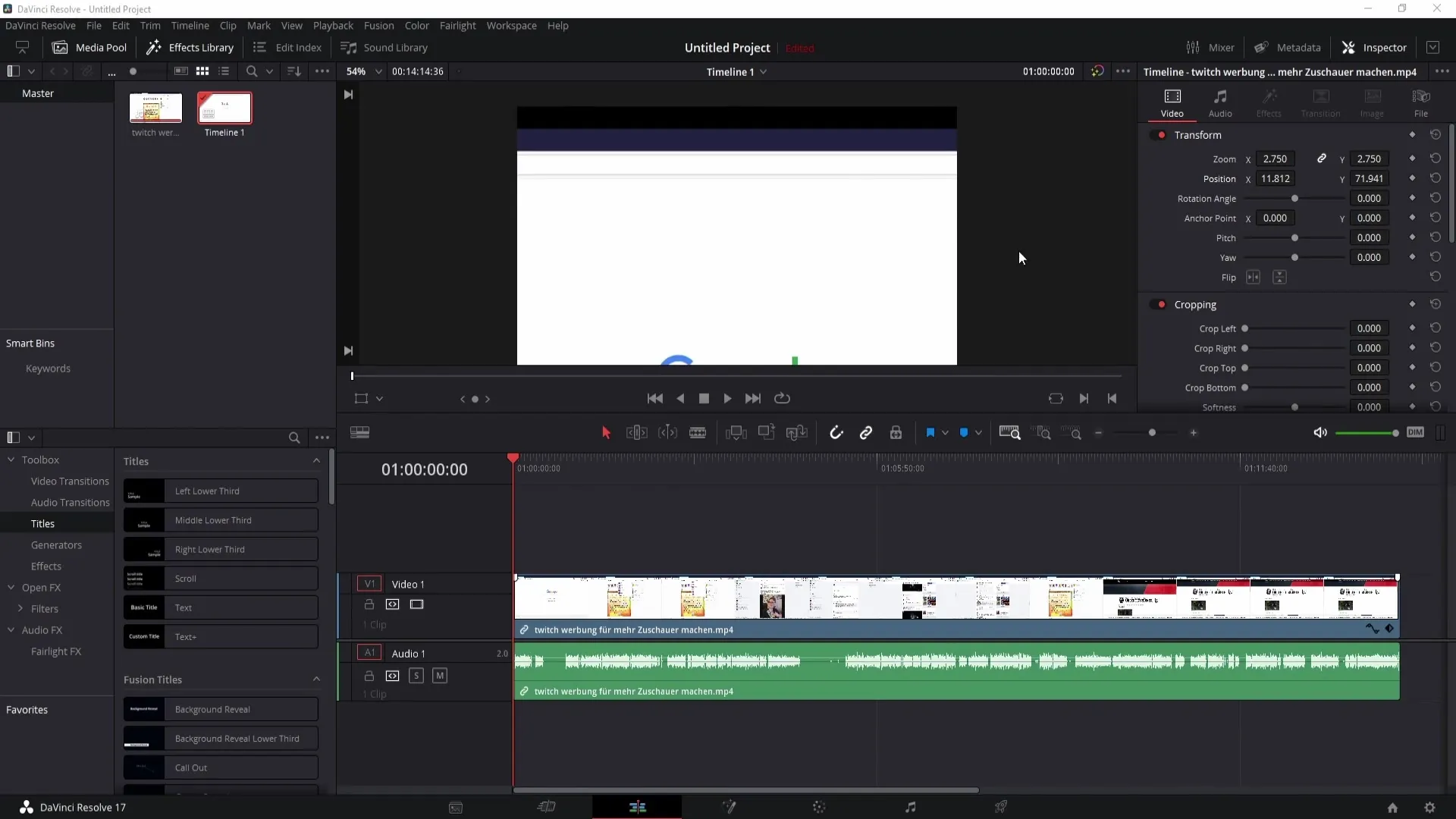 Petunjuk pembuatan format 9 banding 16 di DaVinci Resolve