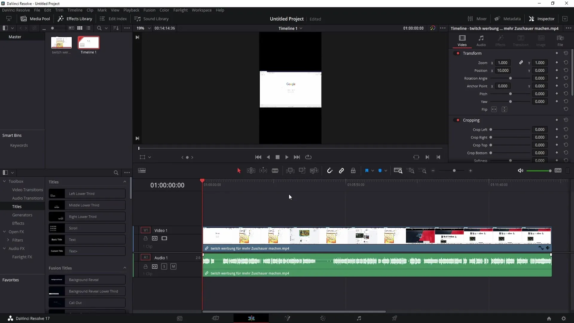 Handledning för att skapa ett 9-till-16-format i DaVinci Resolve