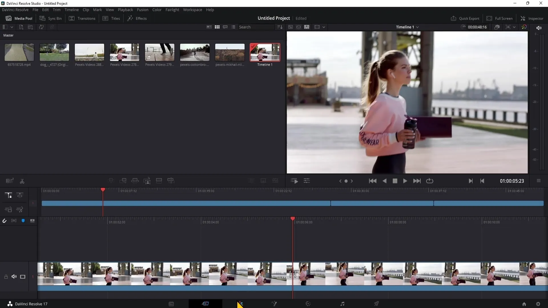 DaVinci Resolve: Memotong secara efisien dengan Halaman Pemotongan