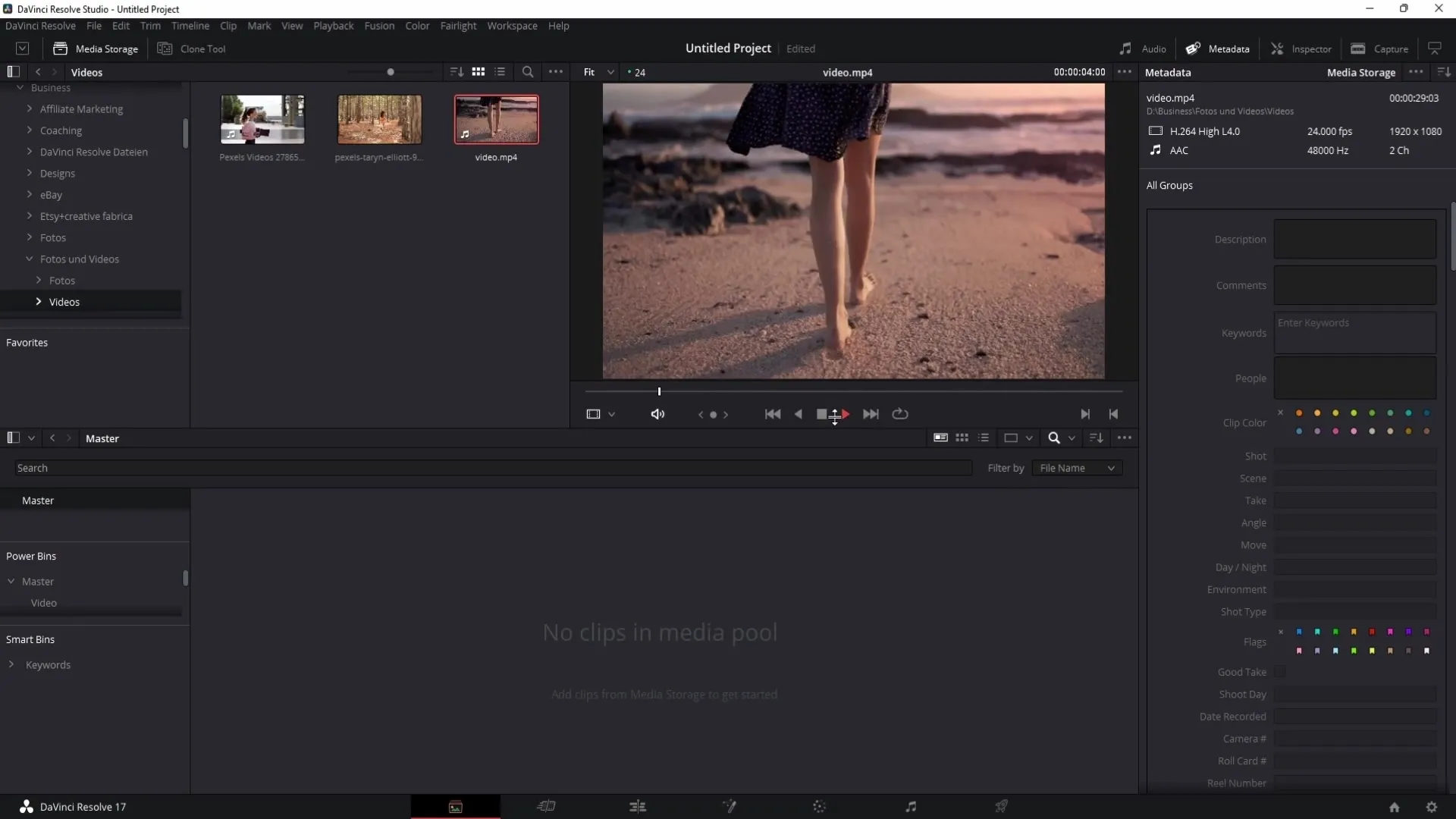 Efficient media management with DaVinci Resolve