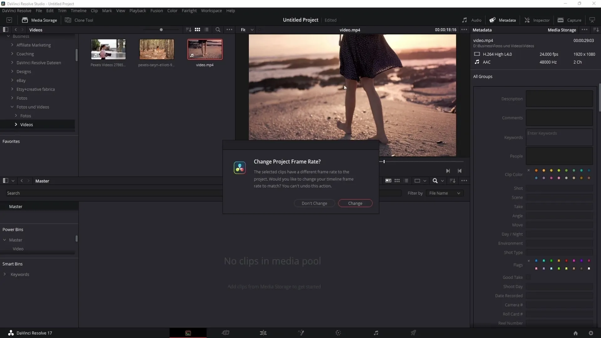 Efficient media management with DaVinci Resolve