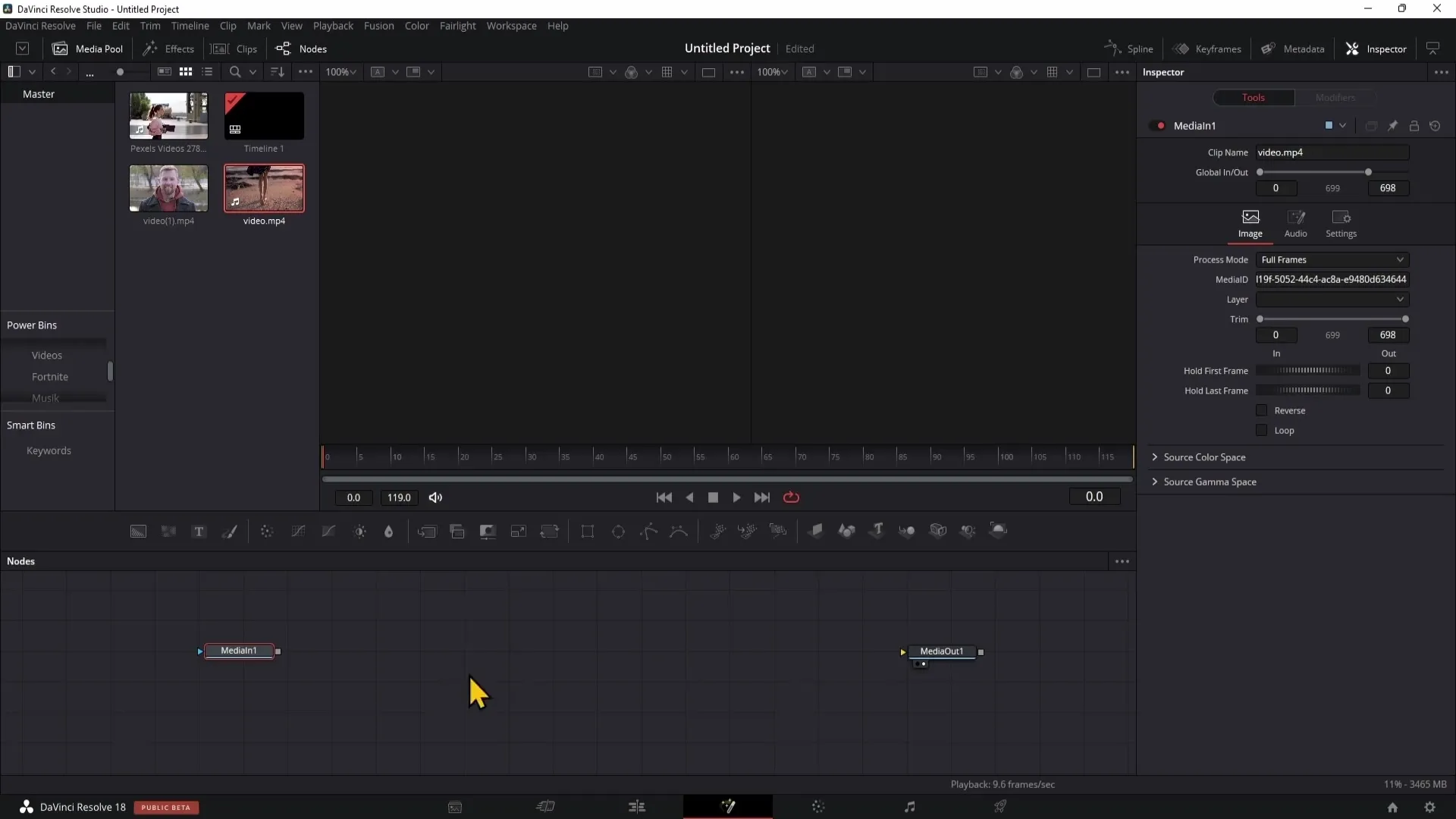 DaVinci Resolve'da Füzyon alanının temelleri