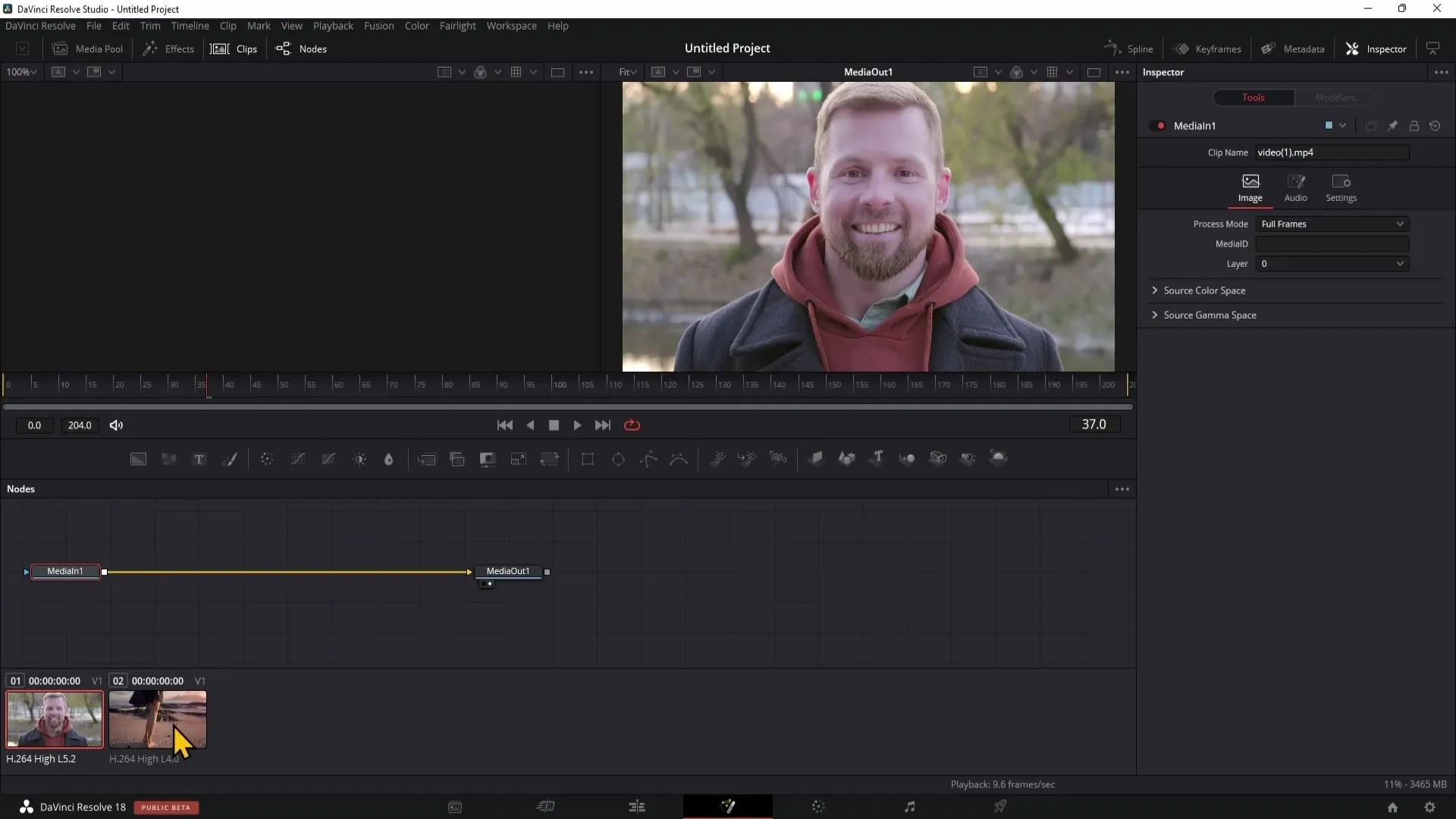 Grundprinciperna i Fusion-området i DaVinci Resolve