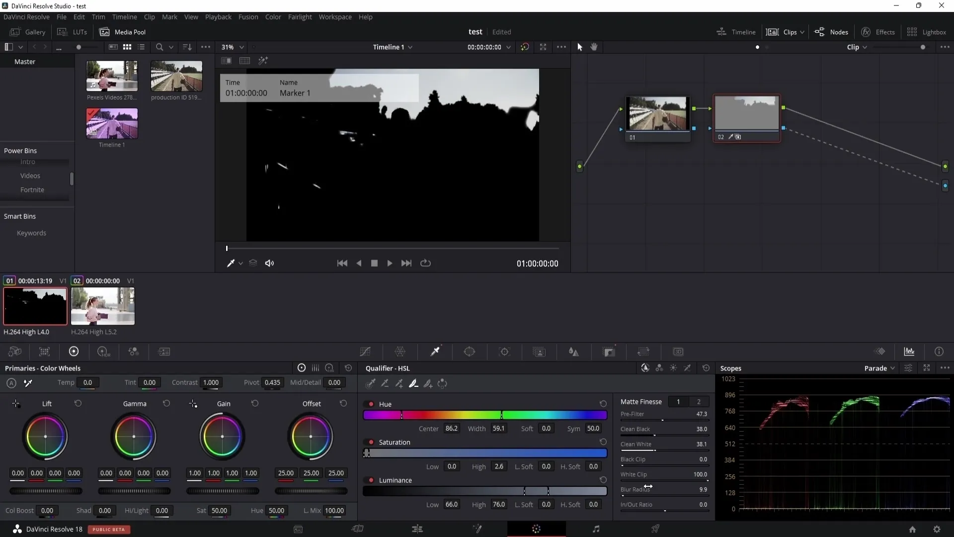 Koreksi warna DaVinci Resolve dengan Qualifier - Panduan untuk Pemula