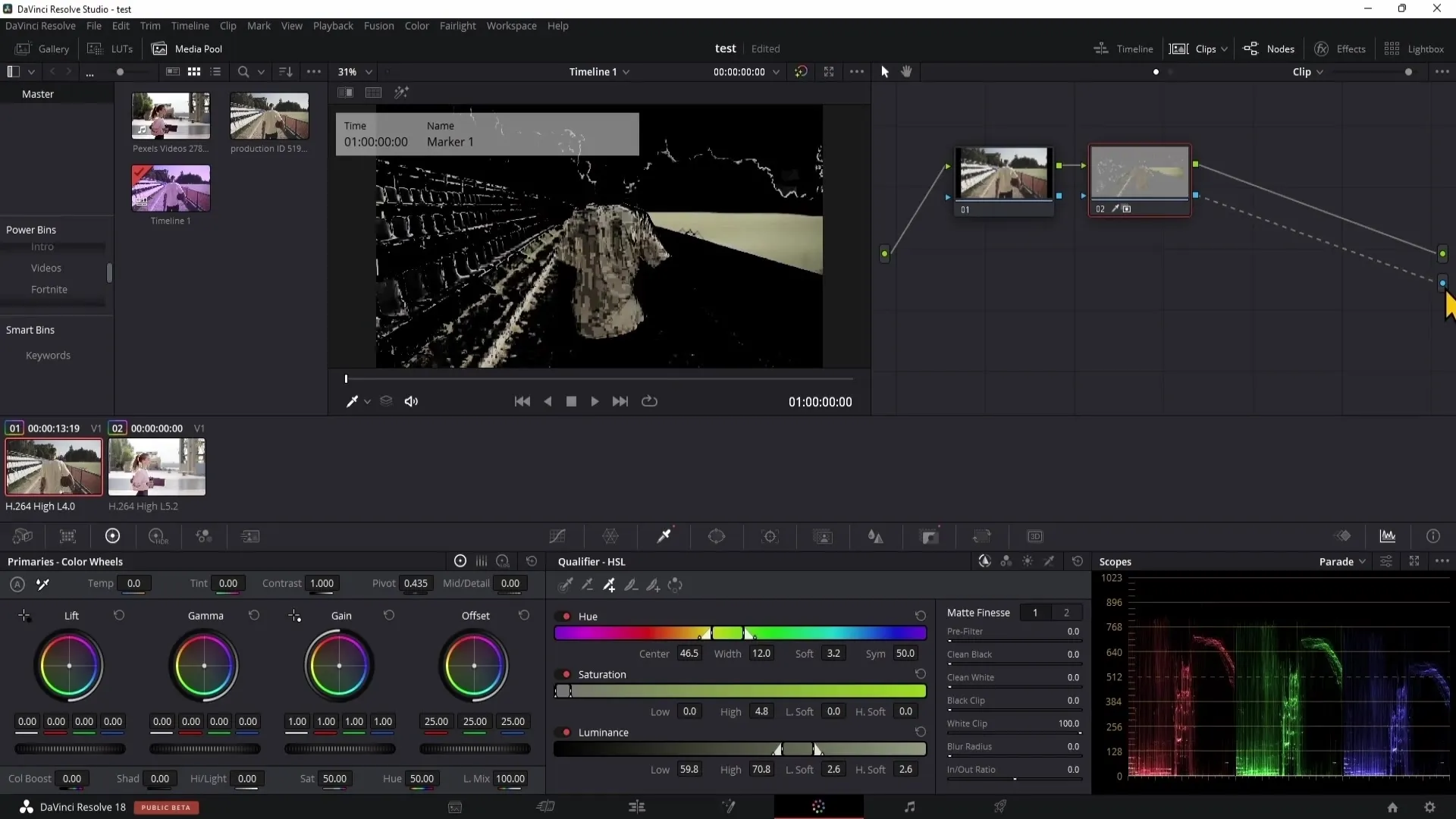 DaVinci Resolve correzione del colore con il qualifier - Guida per principianti