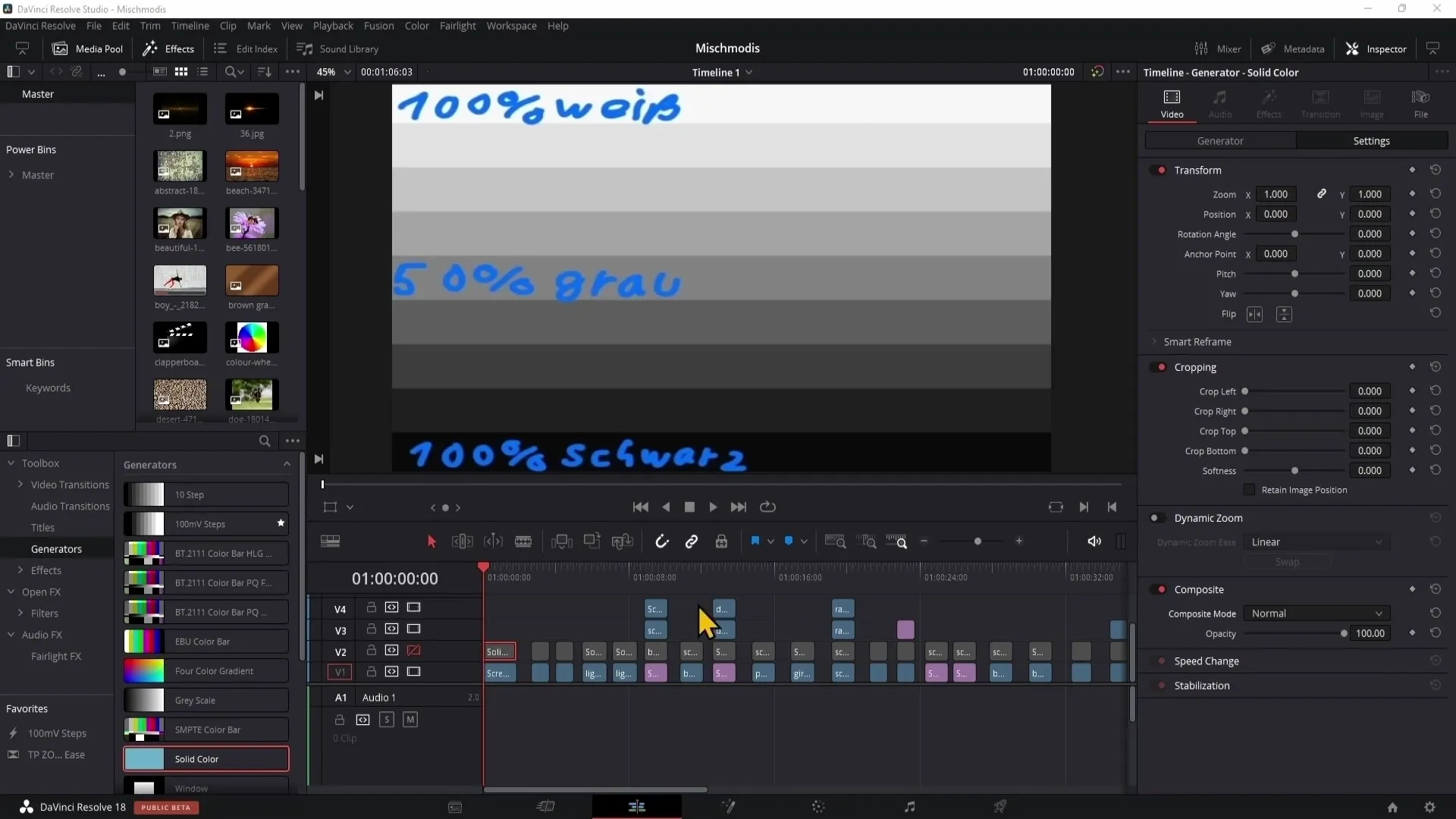 DaVinci Resolve: Penggunaan Mode Komposit (bagian pertama)