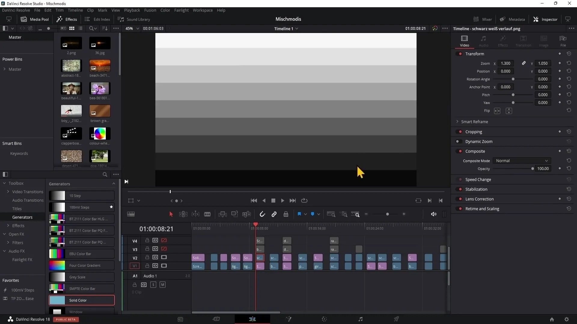 DaVinci Resolve: Penggunaan Mode Komposit (bagian pertama)