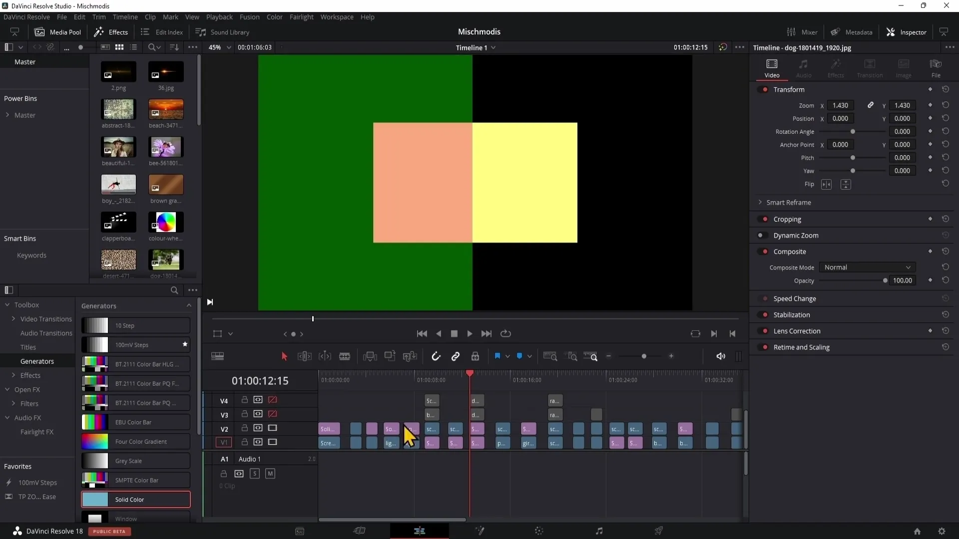 DaVinci Resolve: Penggunaan Mode Komposit (bagian pertama)