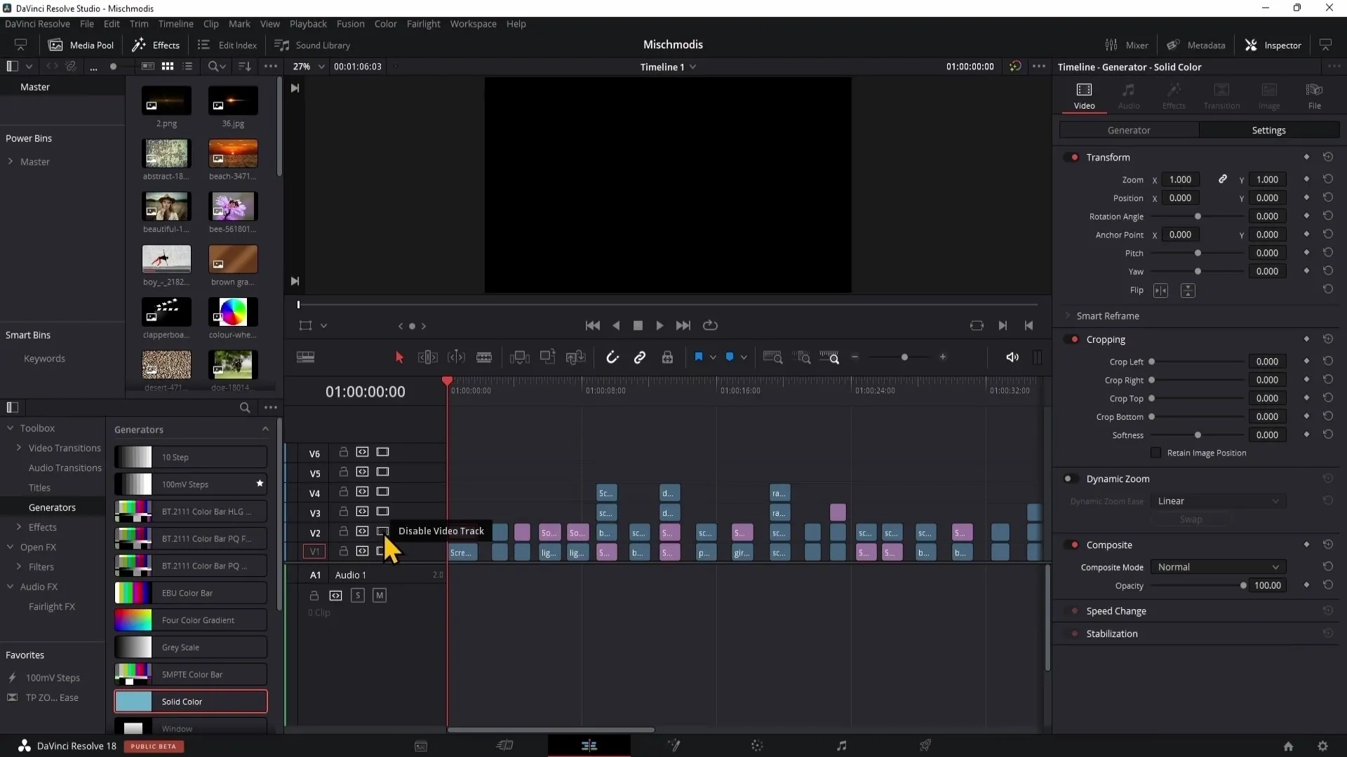 DaVinci Resolve: Brug af sammensætningsmetoder (del 1)