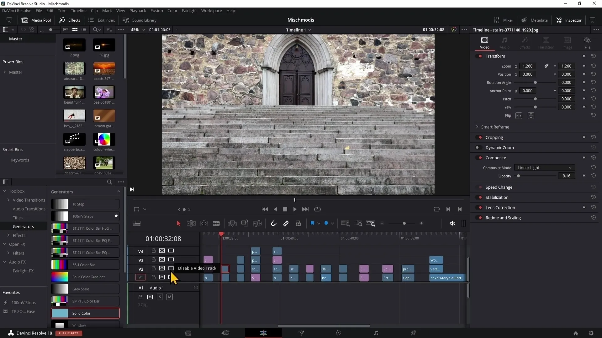 DaVinci Resolve: Mixing modes for creative color corrections