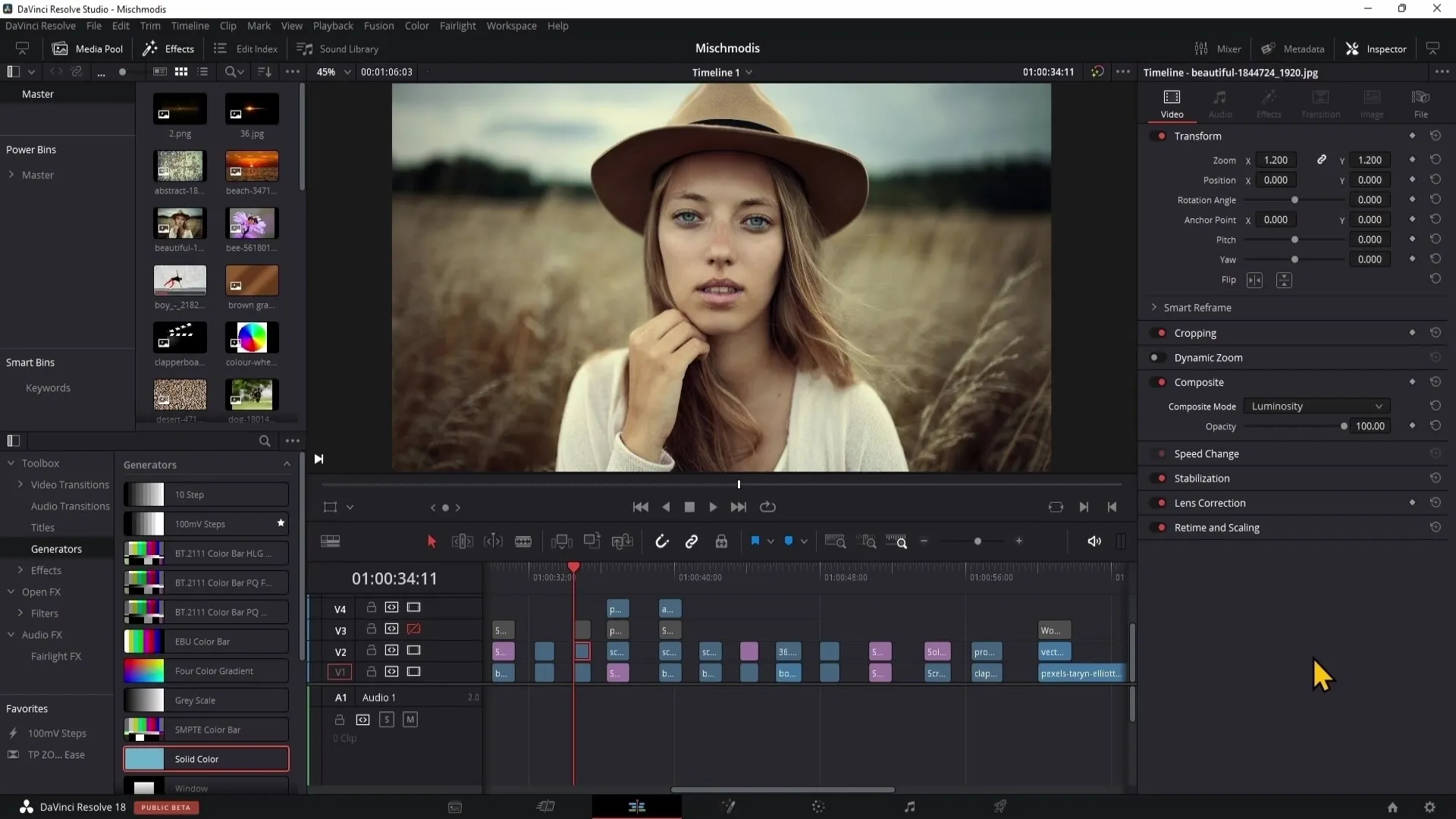 DaVinci Resolve: Mixing modes for creative color corrections