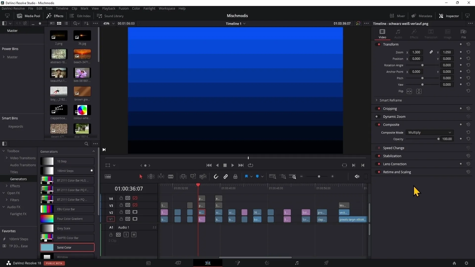 DaVinci Resolve: Mixing modes for creative color corrections