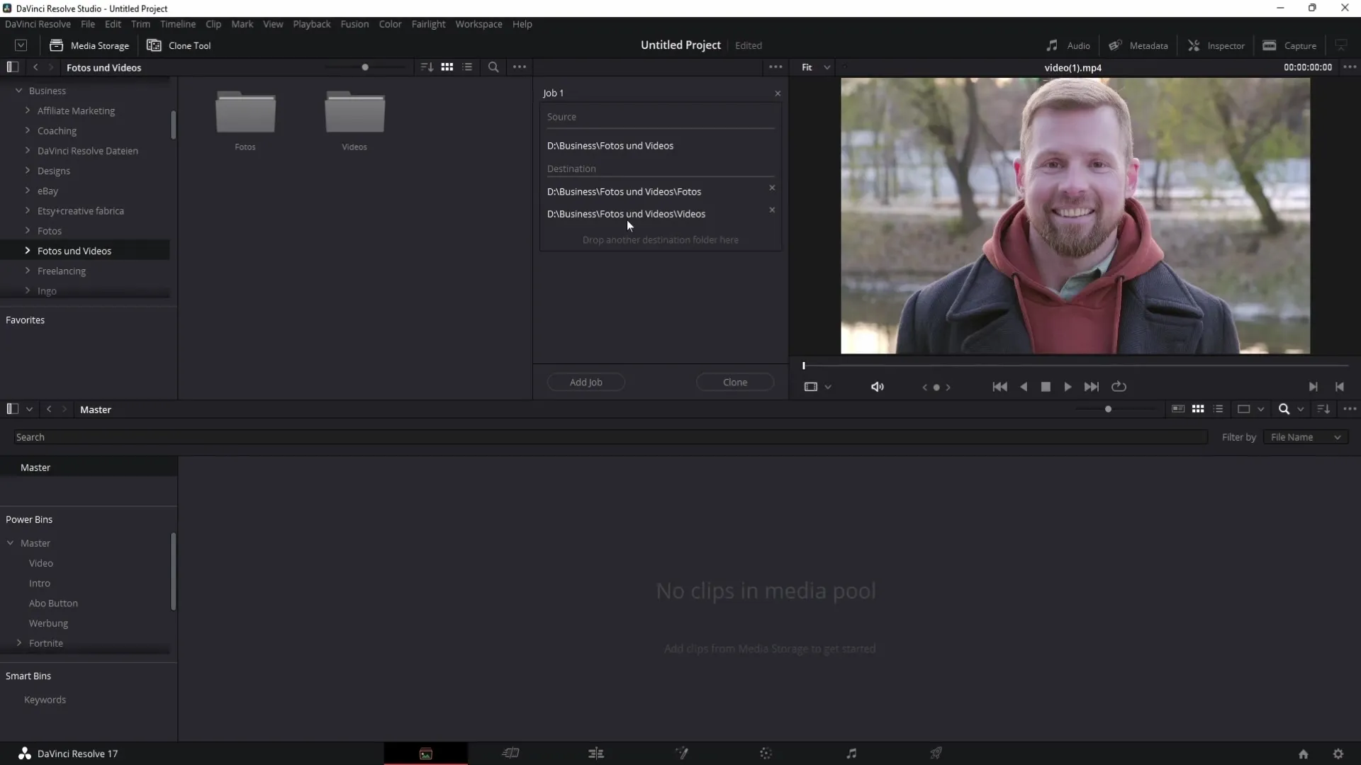 Create safe backups of files in DaVinci Resolve