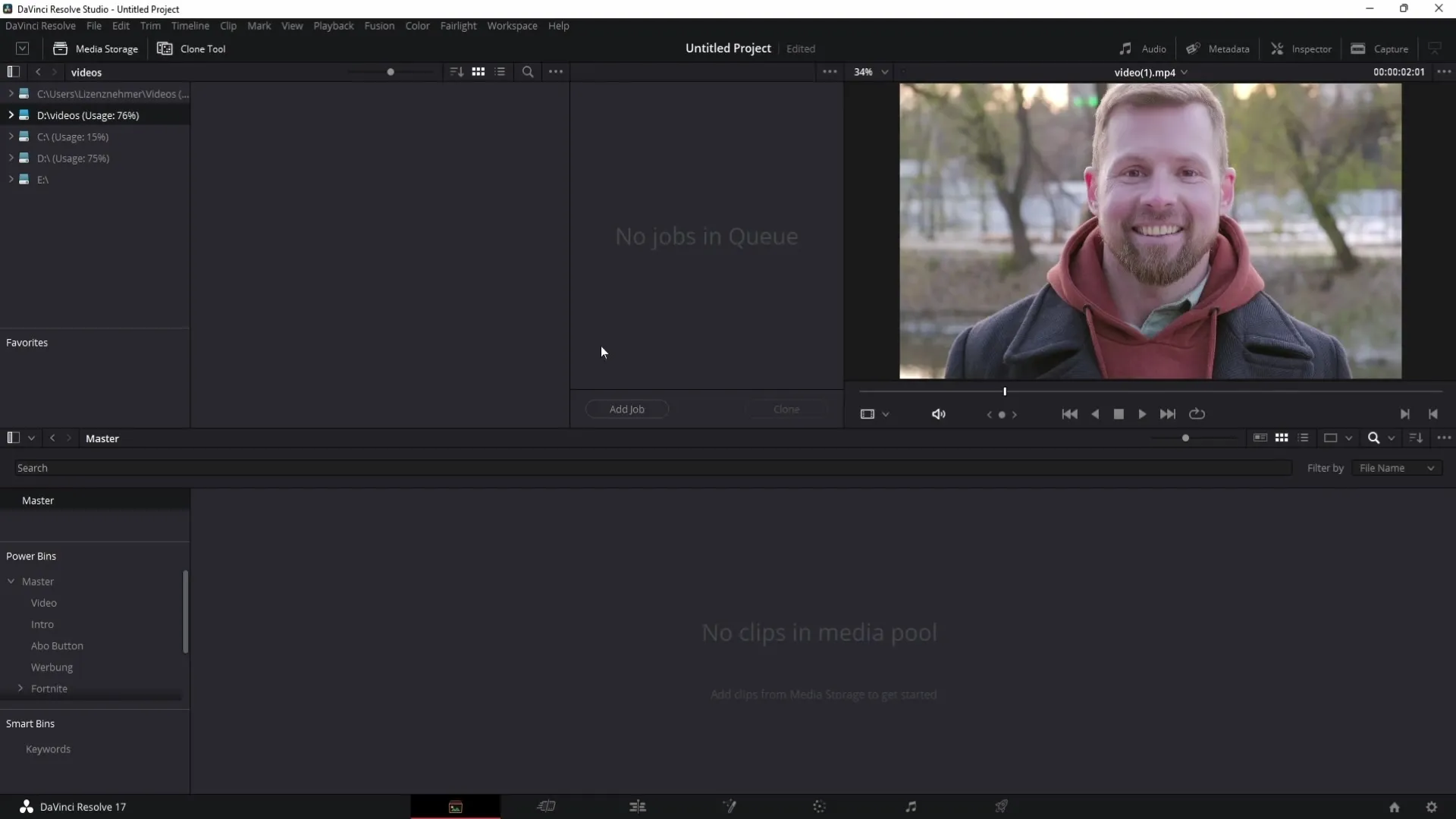 Creating a secure backup of files in DaVinci Resolve