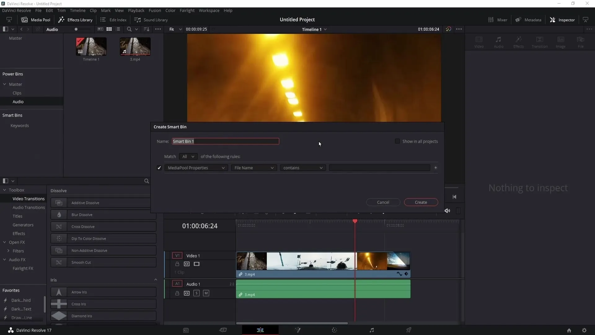 Efficient use of Power Bins and Smart Bins in DaVinci Resolve