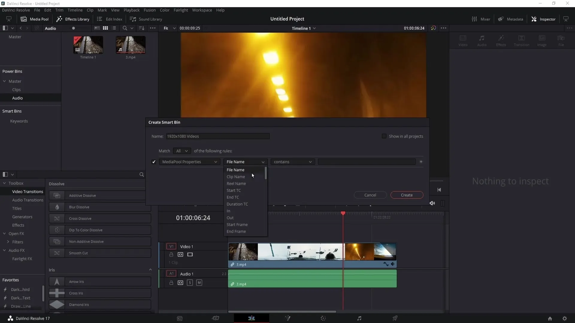 Efficient use of power bins and smart bins in DaVinci Resolve