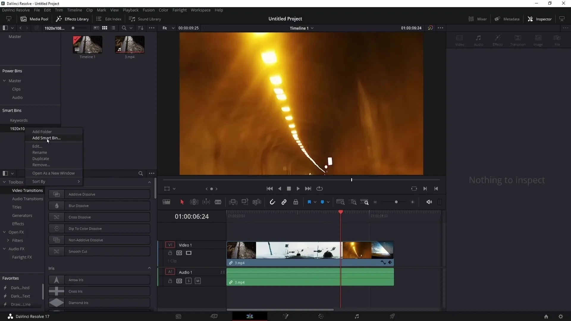 Pemanfaatan Power Bins dan Smart Bins dengan efisien dalam DaVinci Resolve