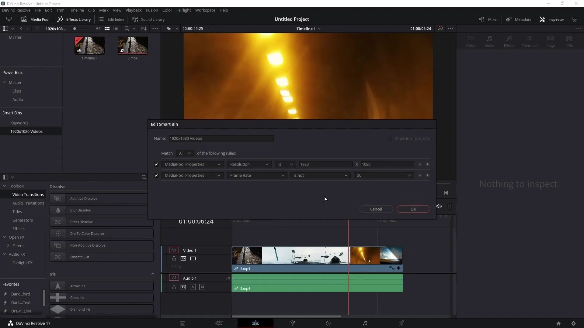 Efficient use of power bins and smart bins in DaVinci Resolve