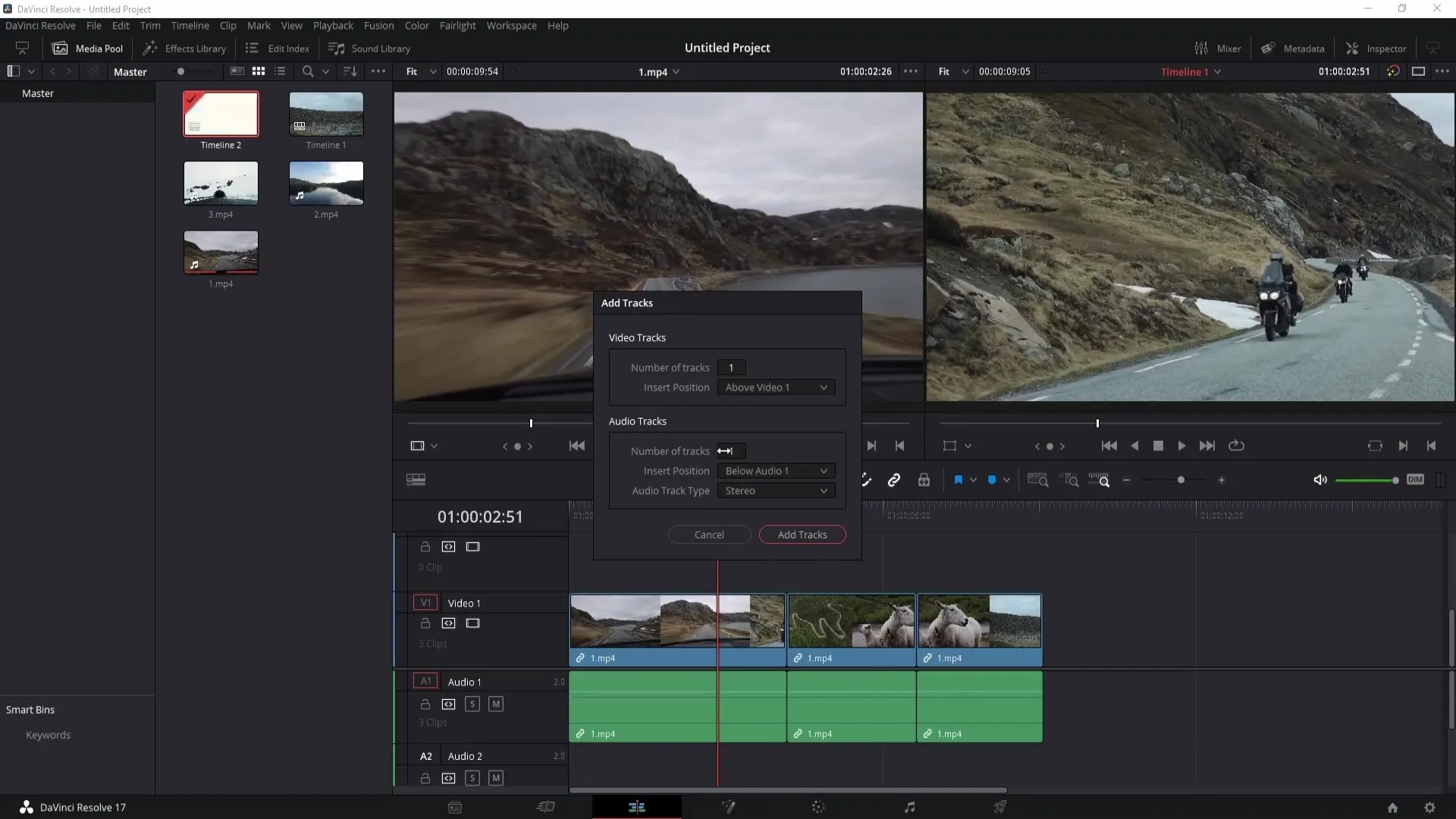 Effective use of the timeline in DaVinci Resolve