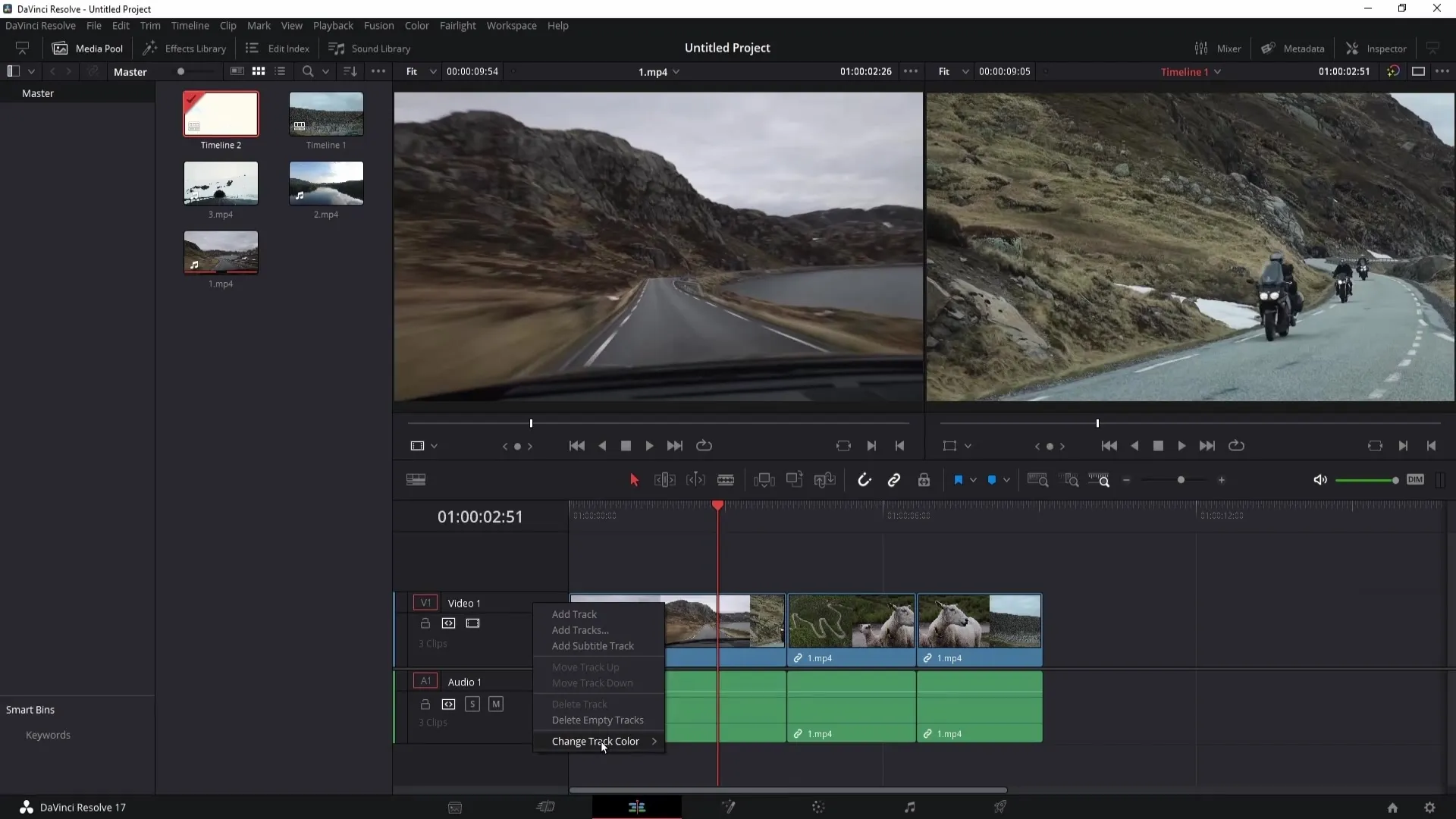 Utilizzo efficace della timeline in DaVinci Resolve