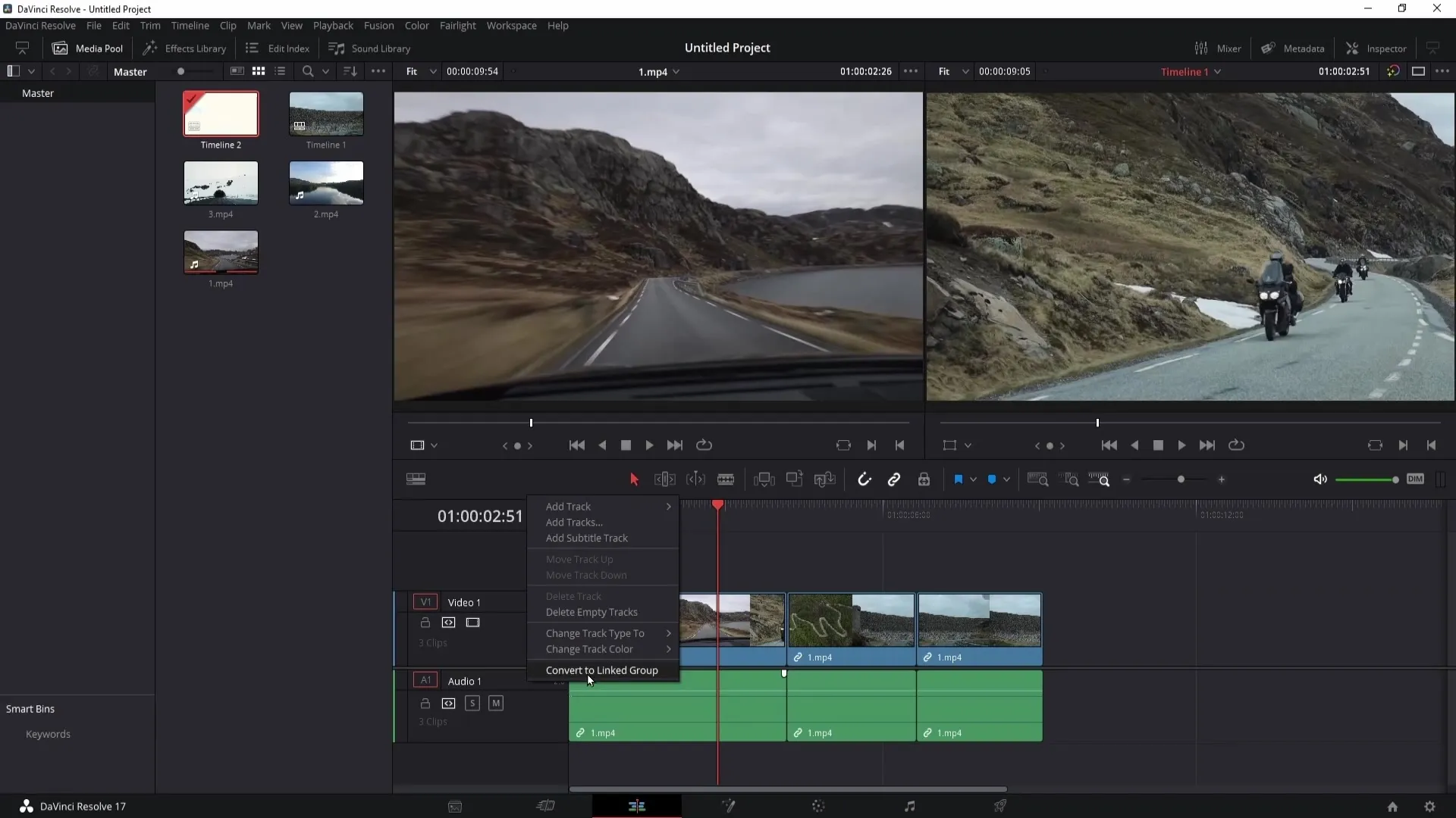 Effective use of the timeline in DaVinci Resolve