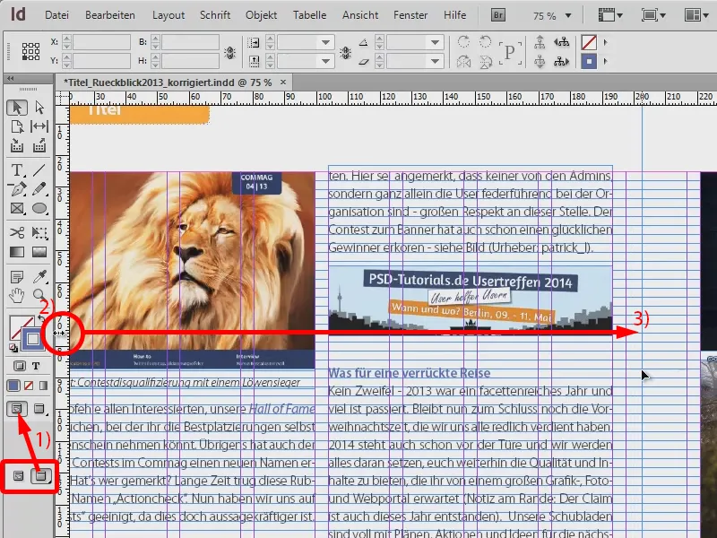 Používať vizuálne pomôcky v programe InDesign