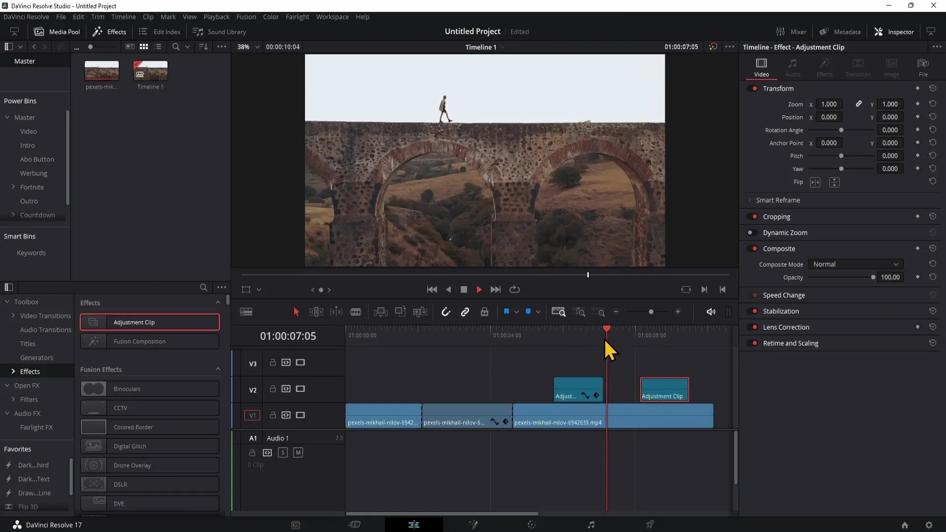 DaVinci Resolve - The optimal use of adjustment clips