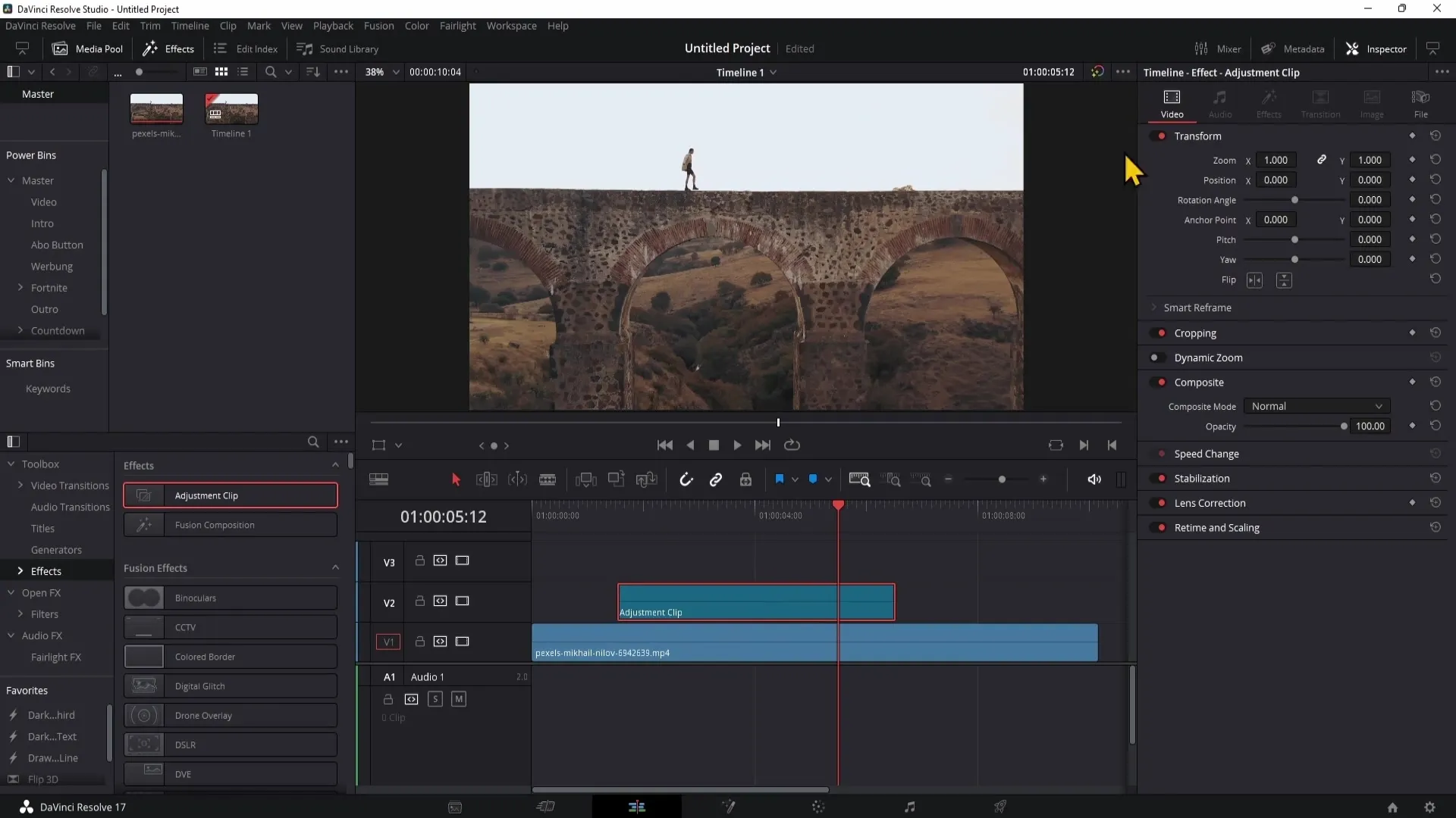 DaVinci Resolve – Penggunaan optimal dari Adjustment Clips