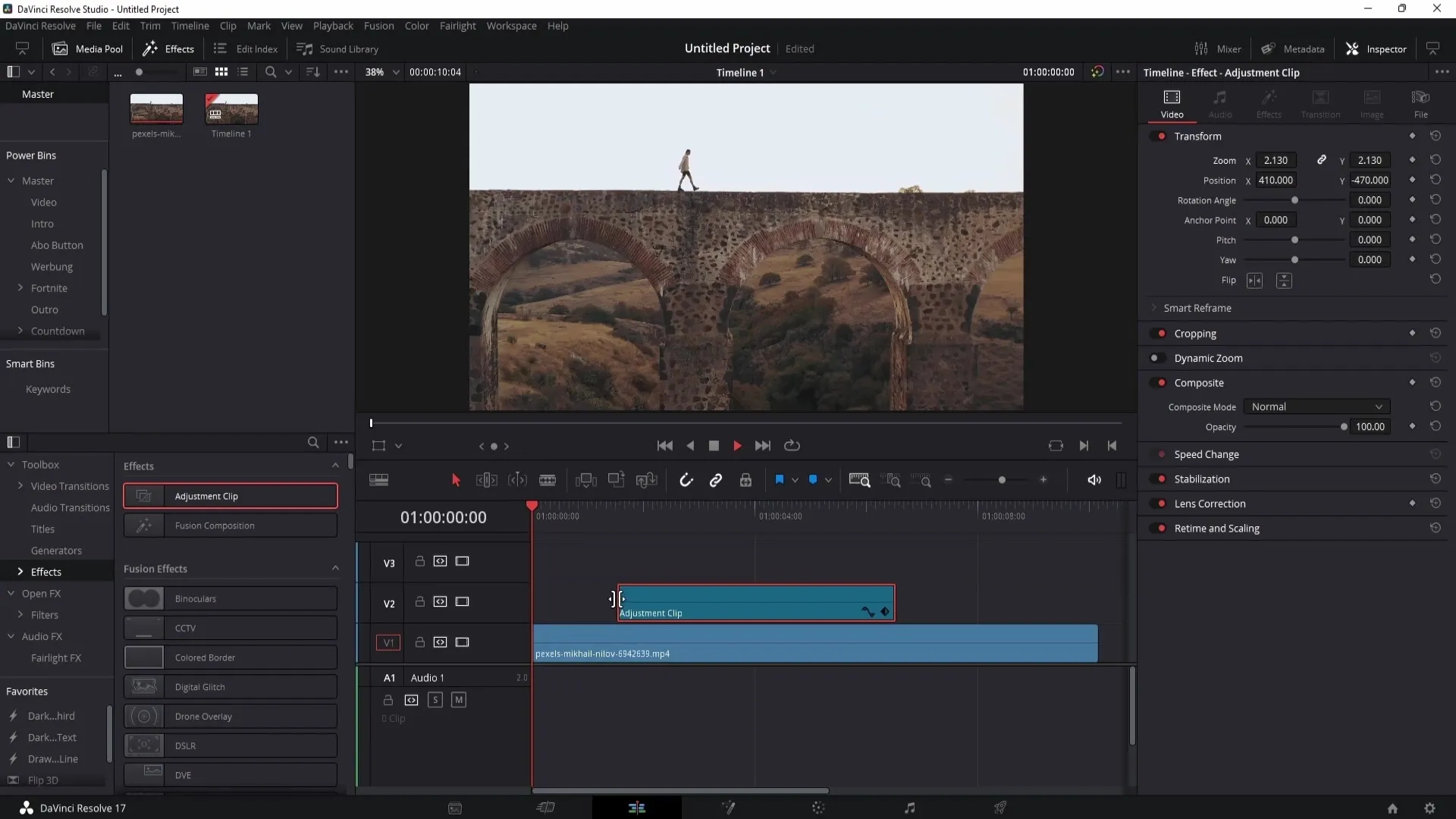 DaVinci Resolve - The optimal use of adjustment clips